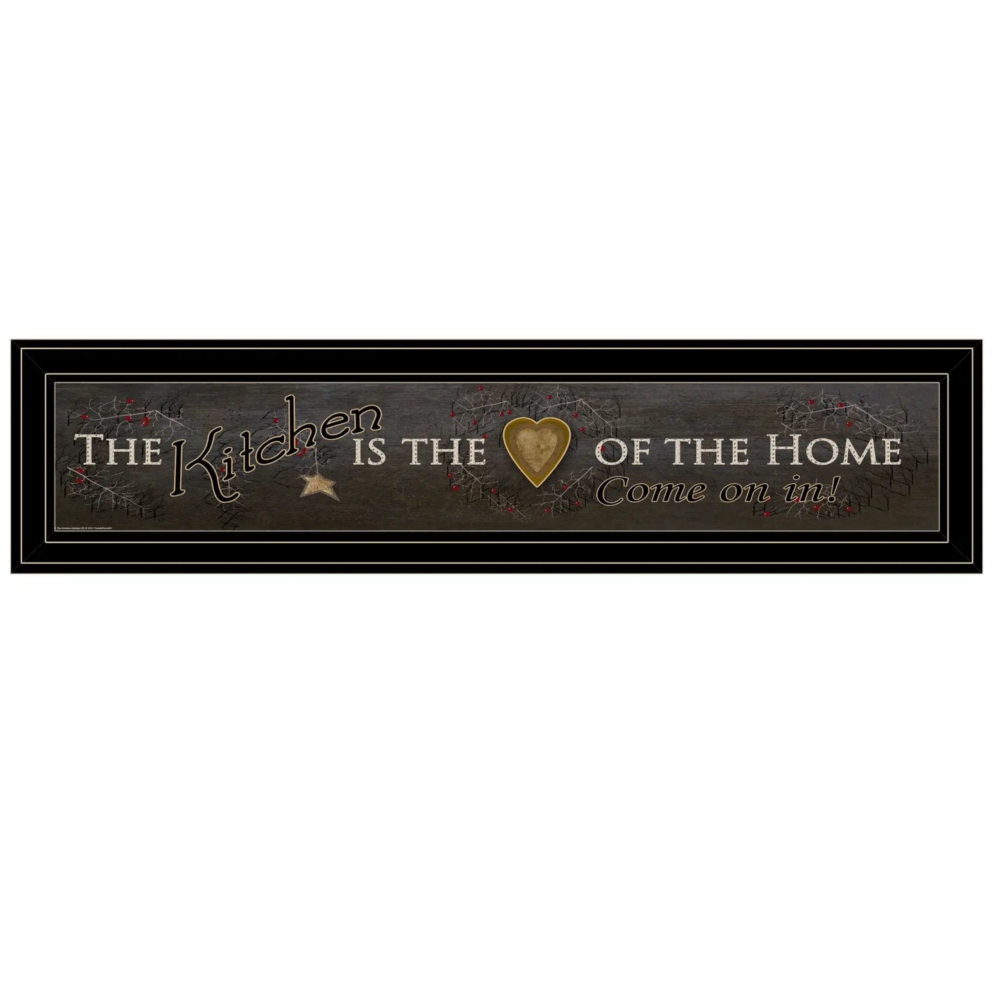 Kitchen is the Heart of the Home 12 Black Framed Print Kitchen Wall Art - Homeroots - Flyclothing LLC