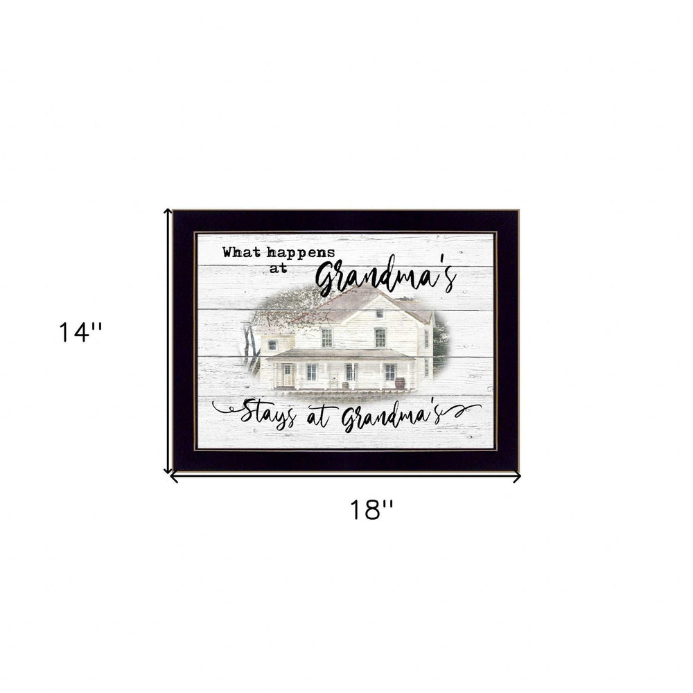 Stays at Grandmas 1 Black Framed Print Wall Art - Homeroots - Flyclothing LLC
