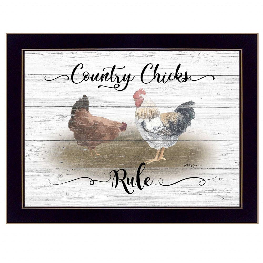 Country Chicks Rule 1 Black Framed Print Wall Art - Homeroots - Flyclothing LLC