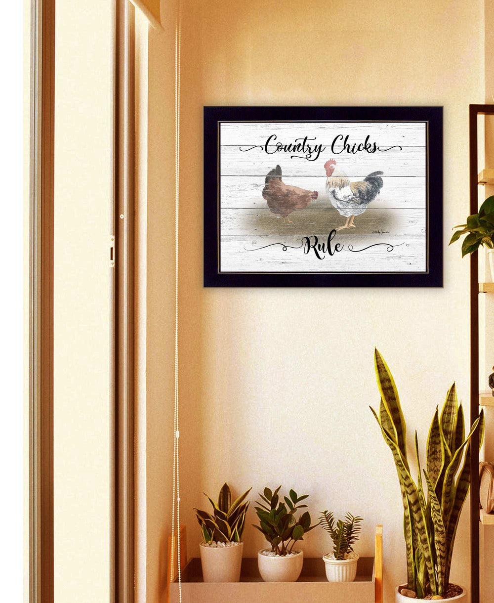 Country Chicks Rule 1 Black Framed Print Wall Art - Homeroots - Flyclothing LLC