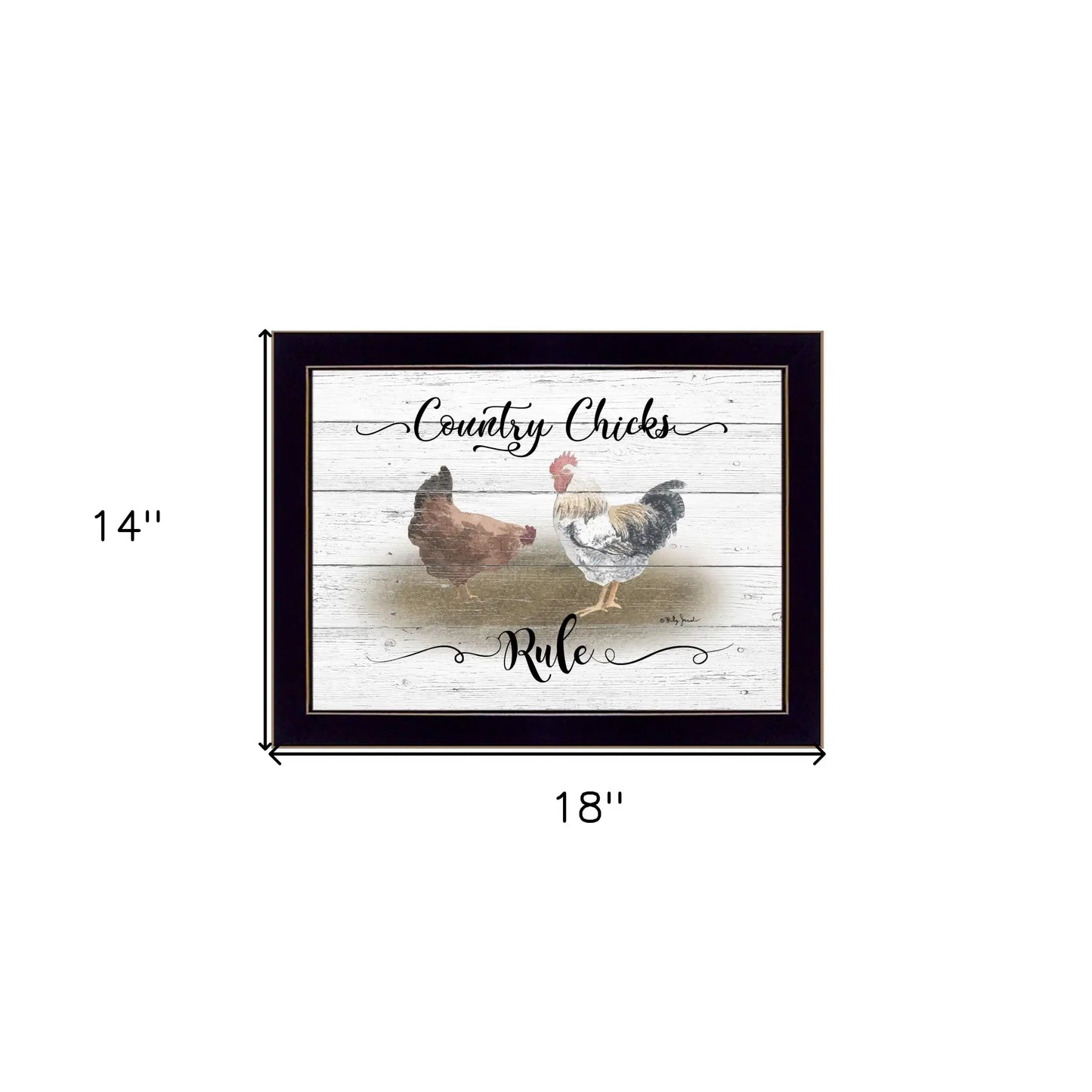 Country Chicks Rule 1 Black Framed Print Wall Art - Homeroots - Flyclothing LLC