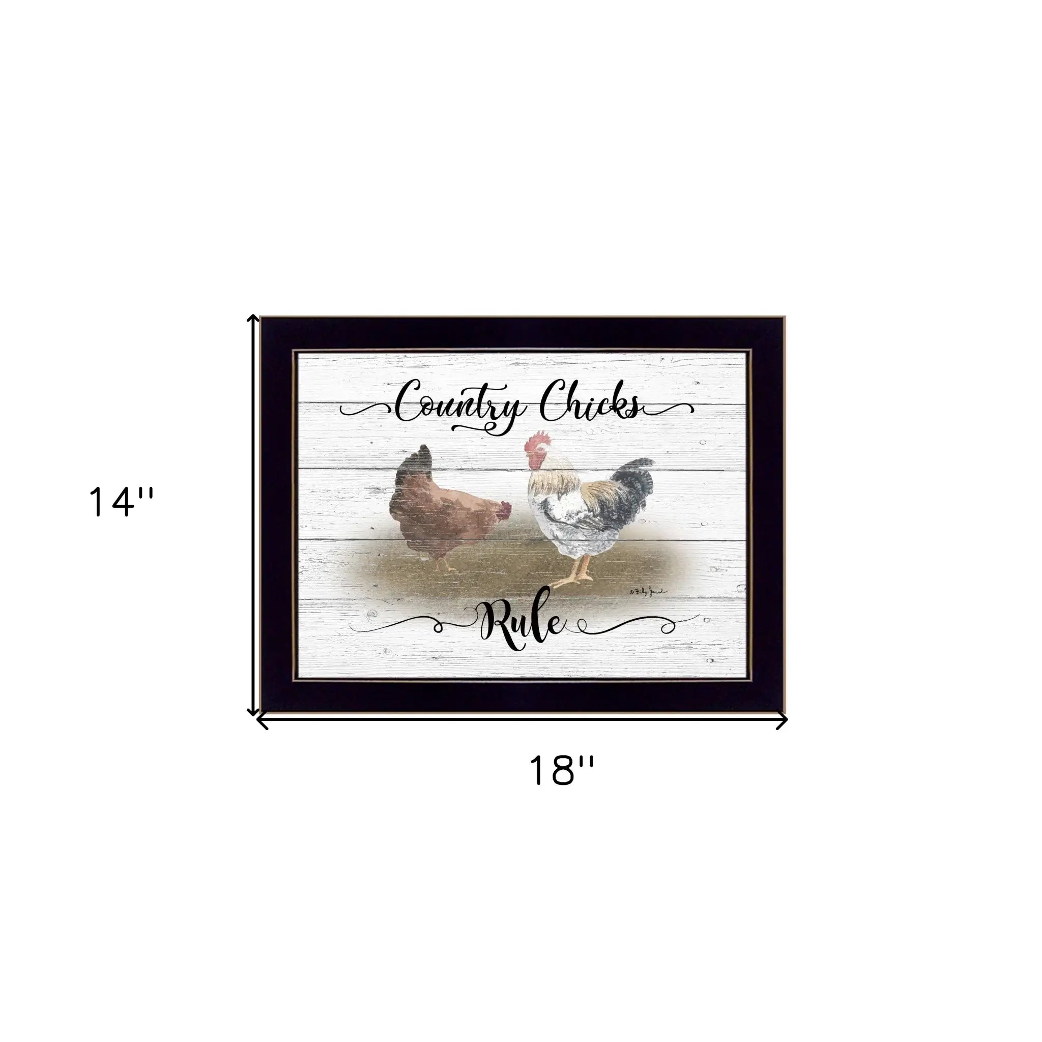 Country Chicks Rule 1 Black Framed Print Wall Art - Homeroots - Flyclothing LLC
