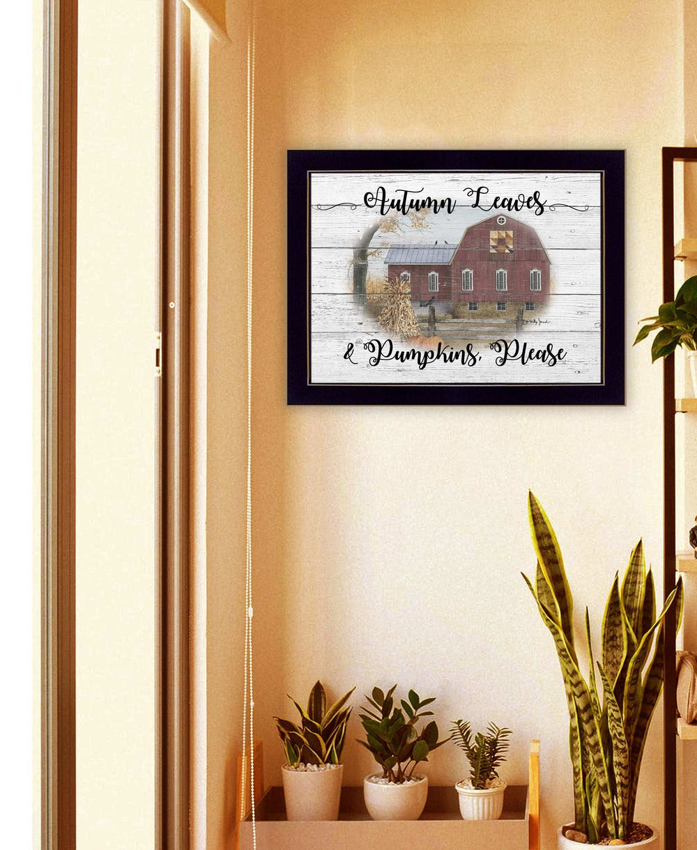 Autumn Leaves 1 Black Framed Print Wall Art - Homeroots - Flyclothing LLC