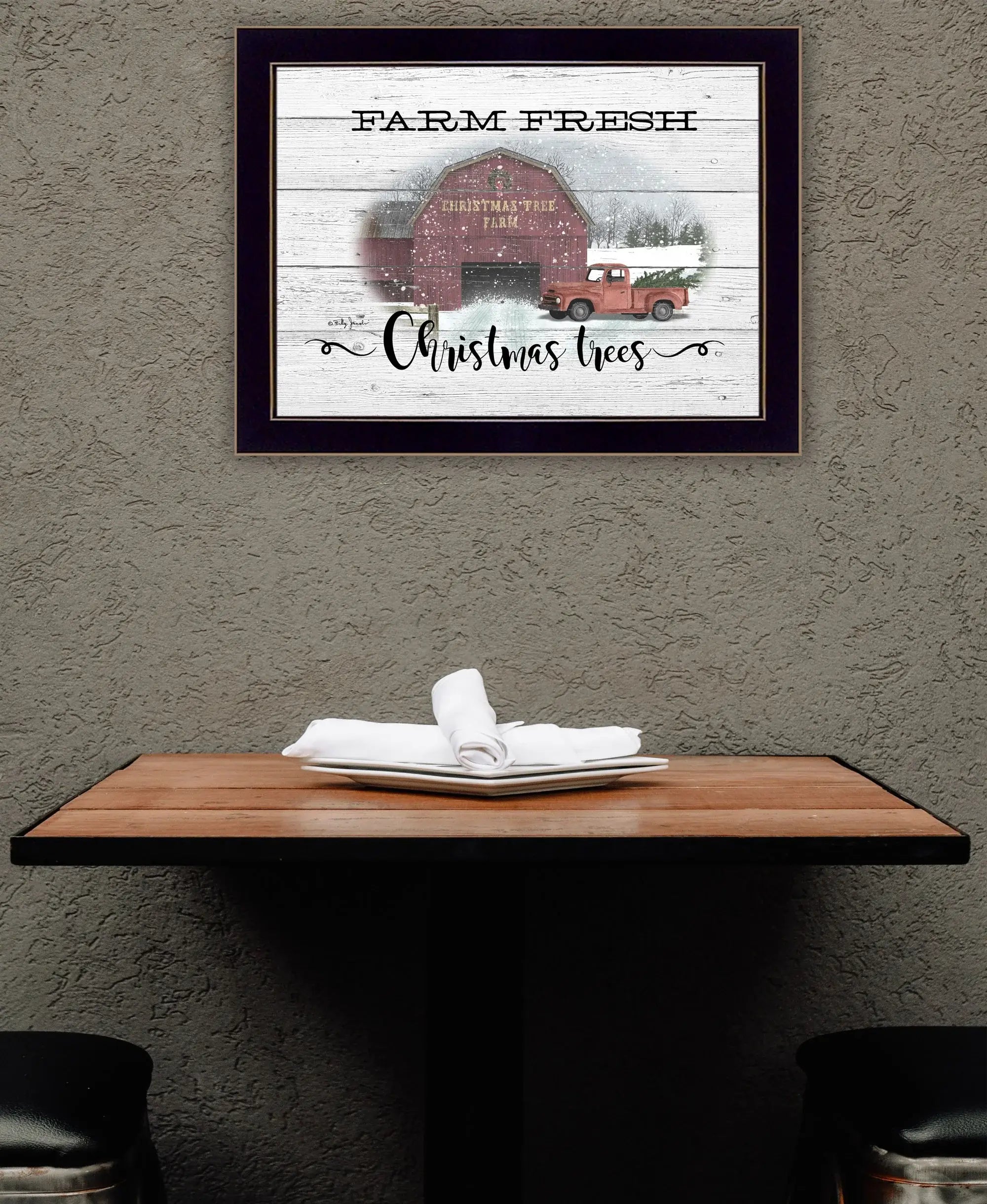 Farm Fresh Christmas Trees 1 Black Framed Print Wall Art - Homeroots - Flyclothing LLC