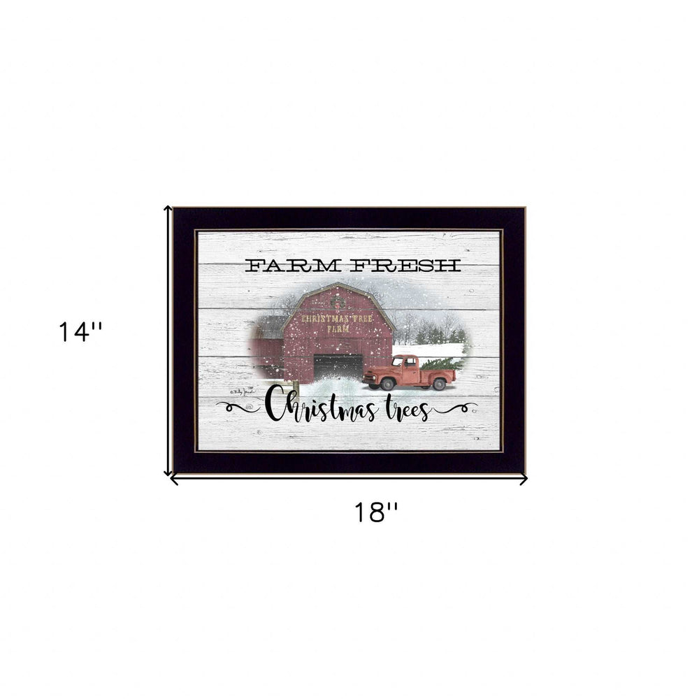 Farm Fresh Christmas Trees 1 Black Framed Print Wall Art - Homeroots - Flyclothing LLC