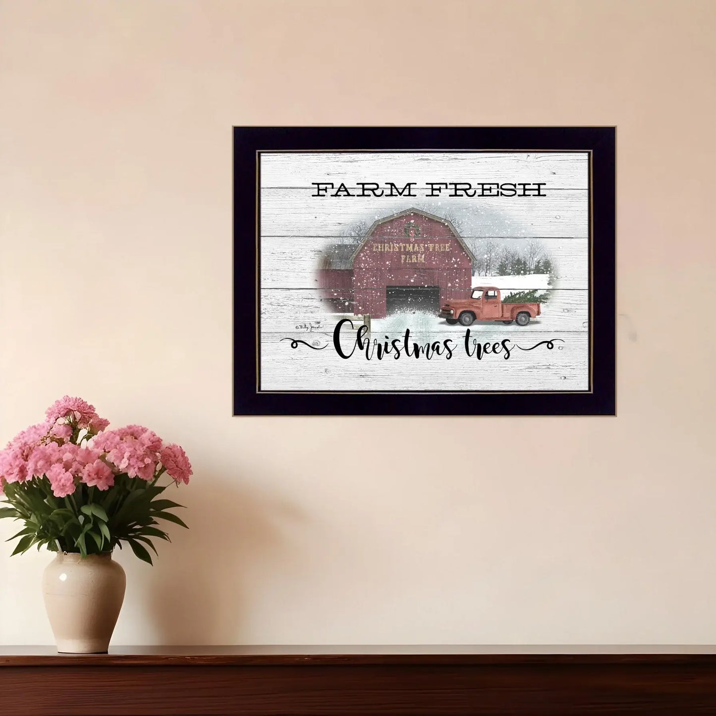 Farm Fresh Christmas Trees 1 Black Framed Print Wall Art - Homeroots - Flyclothing LLC