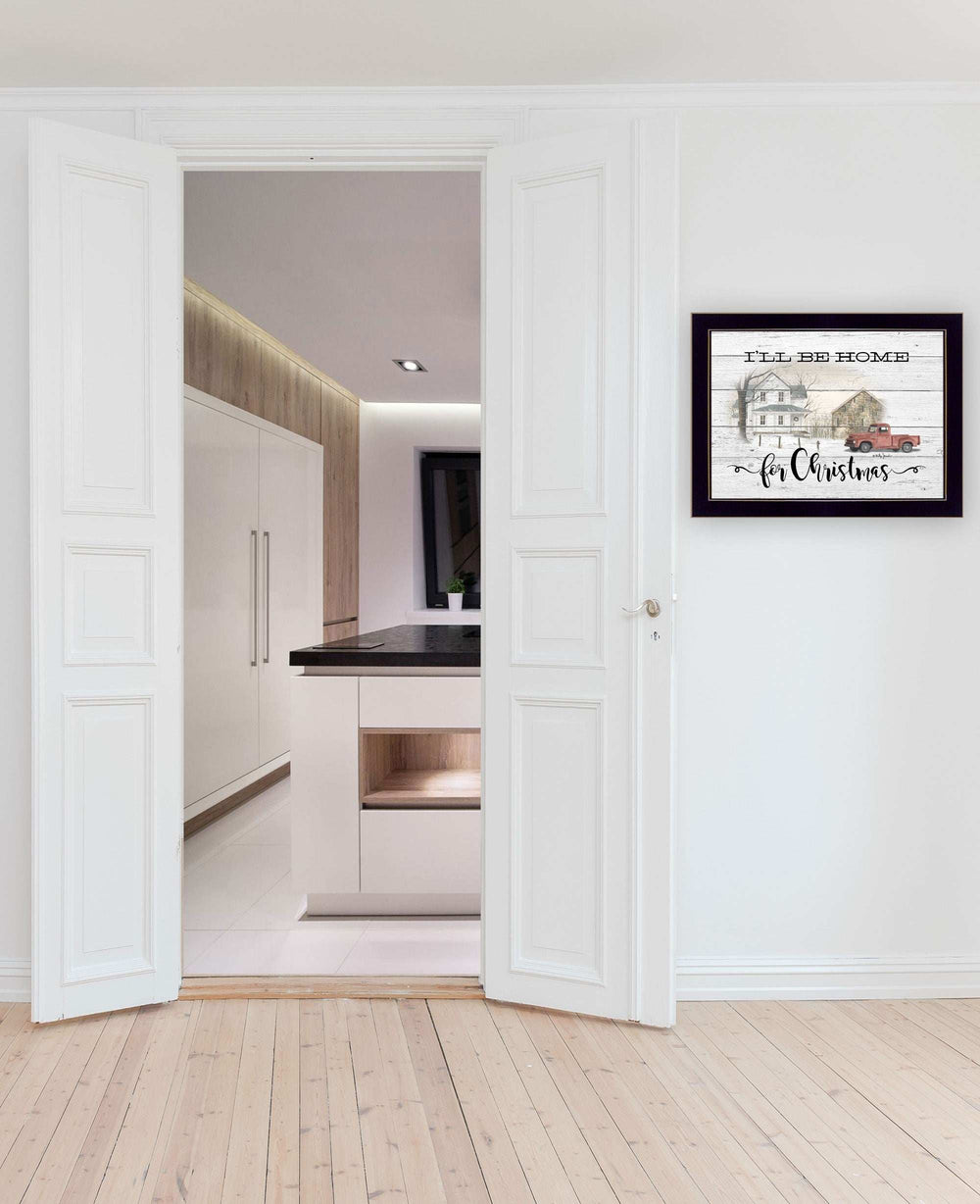 Ill be home for Christmas 1 Black Framed Print Wall Art - Homeroots - Flyclothing LLC