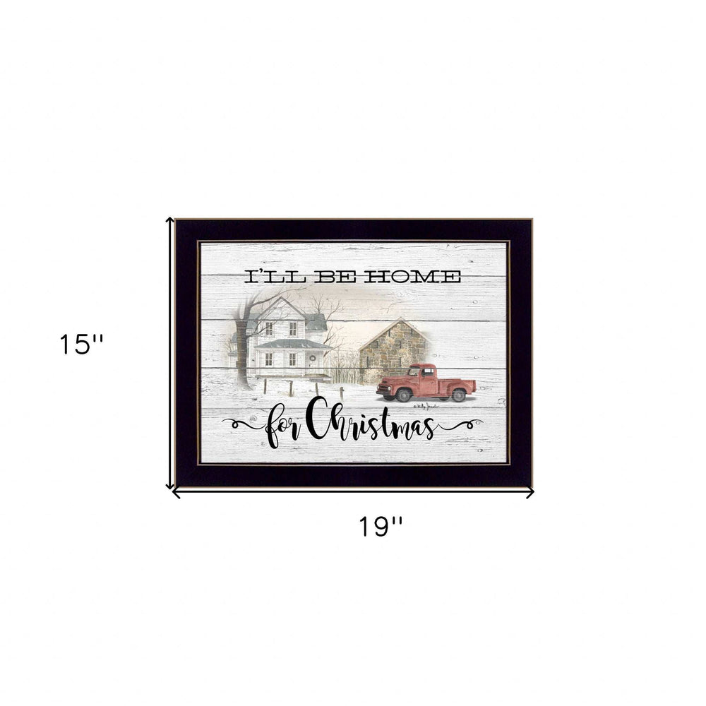 Ill be home for Christmas 1 Black Framed Print Wall Art - Homeroots - Flyclothing LLC