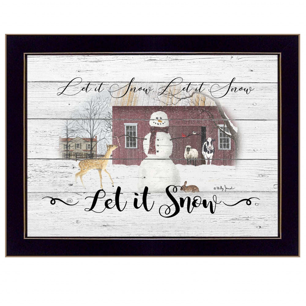 Let It Snow 1 Black Framed Print Wall Art - Homeroots - Flyclothing LLC