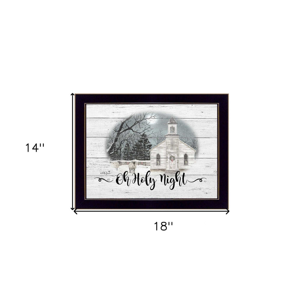 OH HOLY Night 1 Black Framed Print Wall Art - Homeroots - Flyclothing LLC