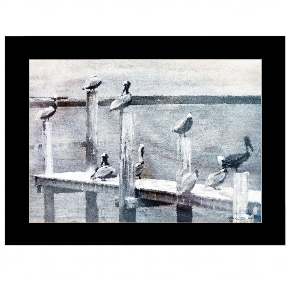 Birds on a Pier 1 Black Framed Print Kitchen Wall Art - Homeroots - Flyclothing LLC