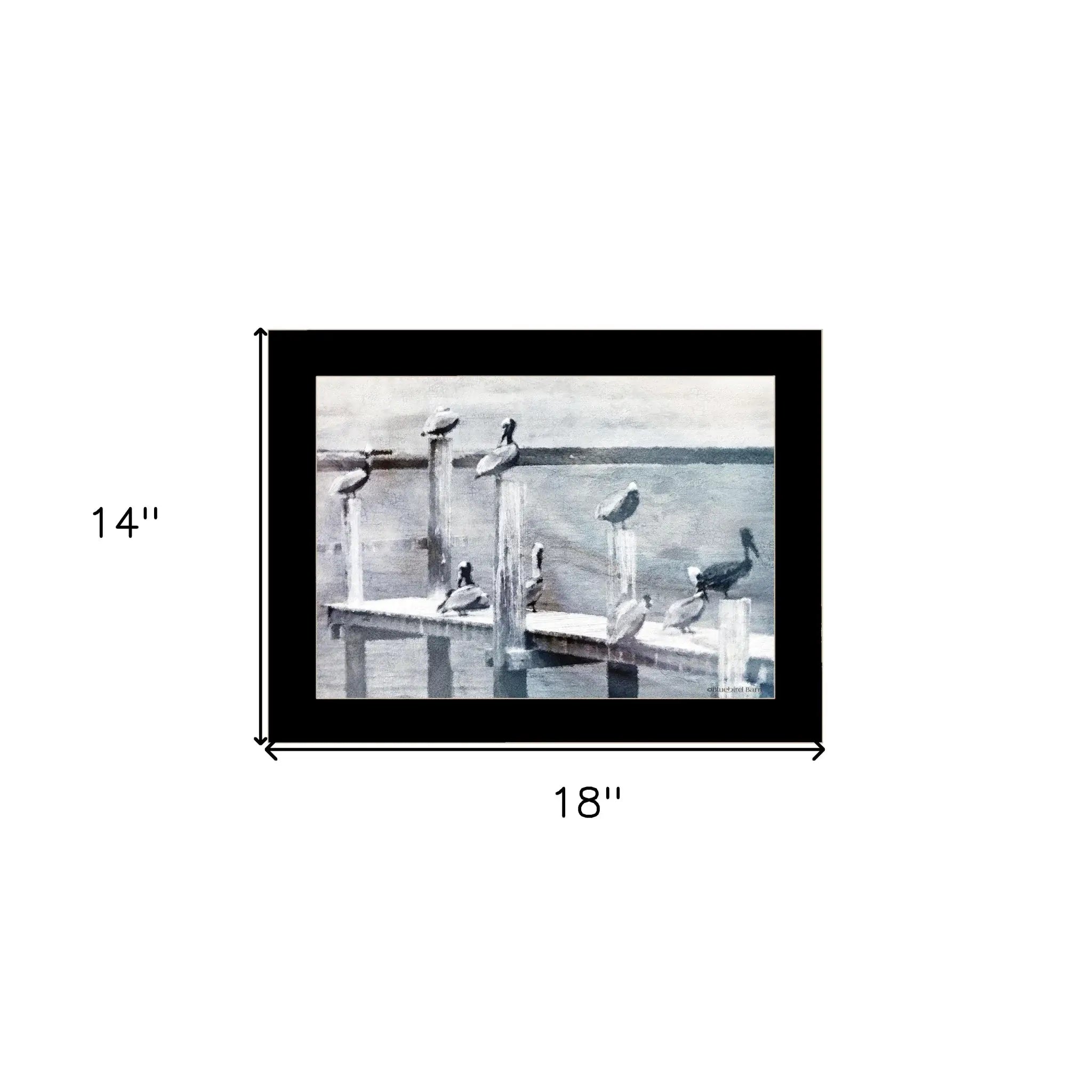 Birds on a Pier 1 Black Framed Print Kitchen Wall Art - Homeroots - Flyclothing LLC