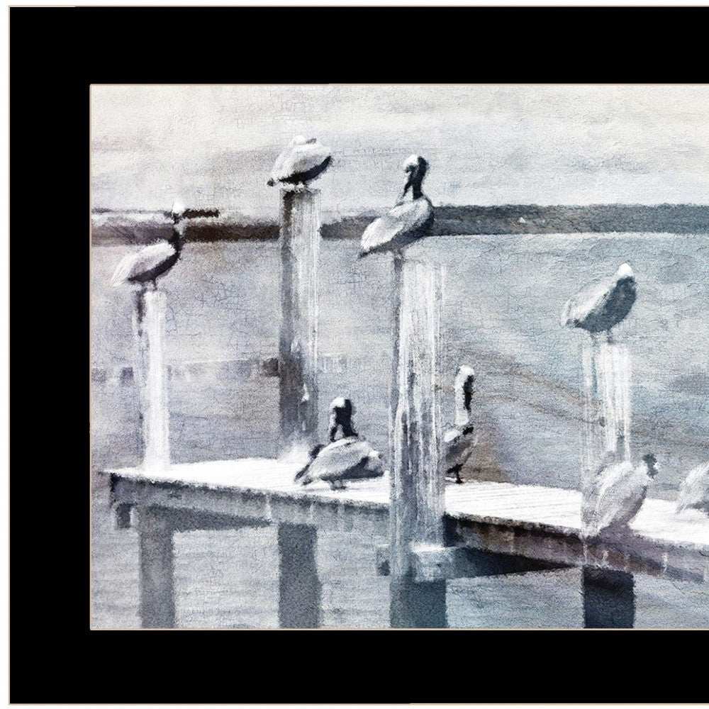 Birds on a Pier 1 Black Framed Print Kitchen Wall Art - Homeroots - Flyclothing LLC