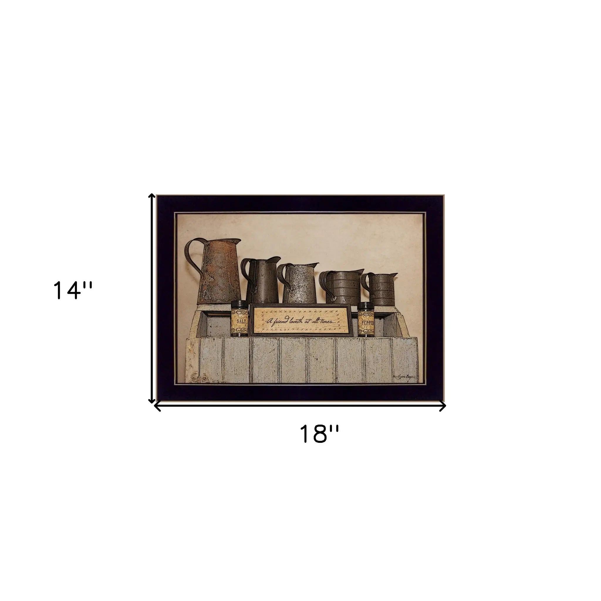 A Friend Loveth at All Time 1 Black Framed Print Wall Art - Homeroots - Flyclothing LLC