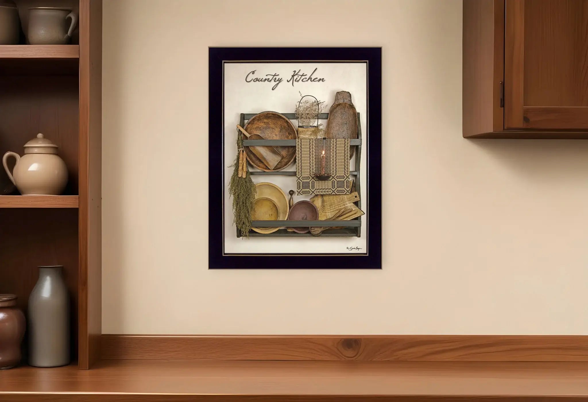 Country Kitchen 8 Black Framed Print Kitchen Wall Art - Homeroots - Flyclothing LLC