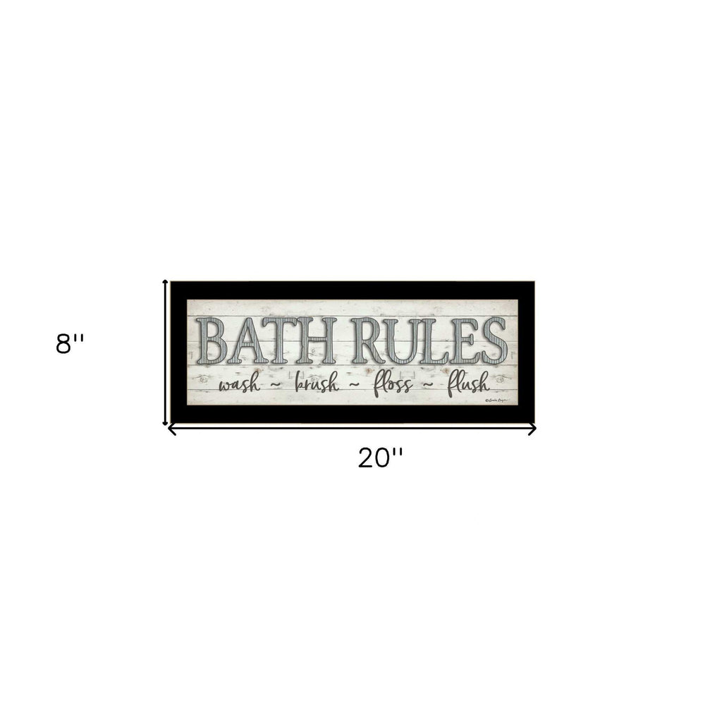 Bath Rules 3 Black Framed Print Bathroom Wall Art - Homeroots - Flyclothing LLC