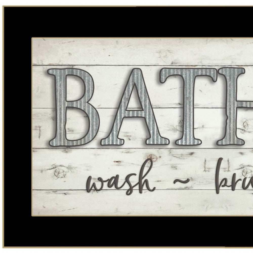 Bath Rules 3 Black Framed Print Bathroom Wall Art - Homeroots - Flyclothing LLC