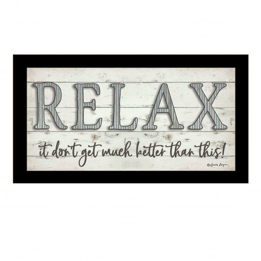 Relax 2 Black Framed Print Bathroom Wall Art - Homeroots - Flyclothing LLC