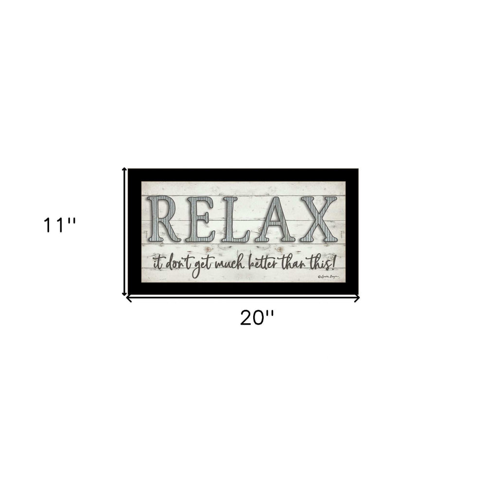 Relax 2 Black Framed Print Bathroom Wall Art - Homeroots - Flyclothing LLC