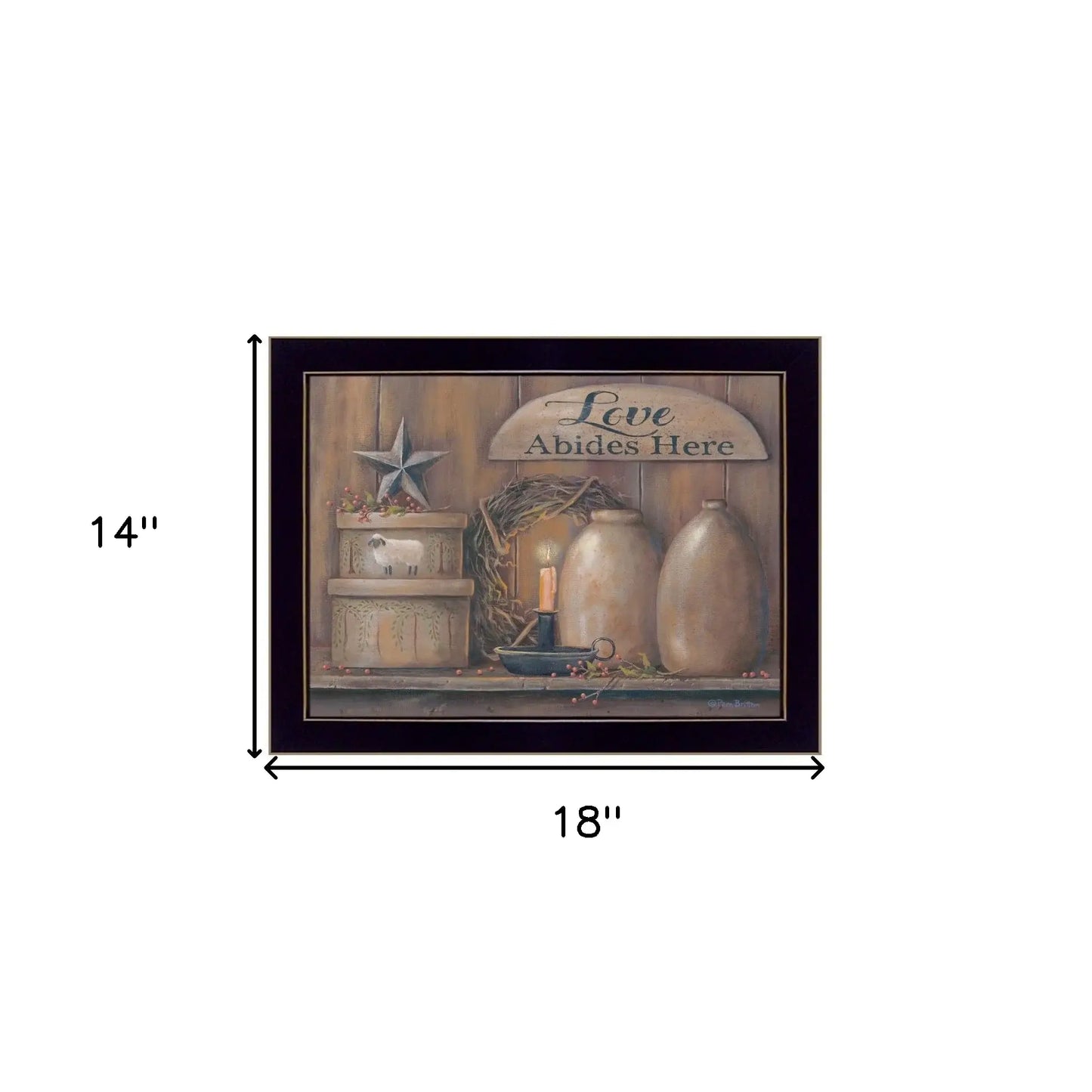 Love Abides Here Shelf 1 Black Framed Print Wall Art - Homeroots - Flyclothing LLC