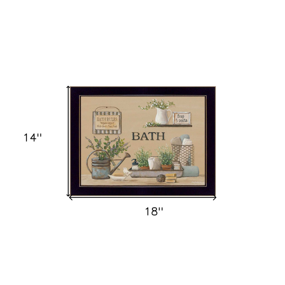 Farmhouse Bath Black Framed Print Bathroom Wall Art - Homeroots - Flyclothing LLC