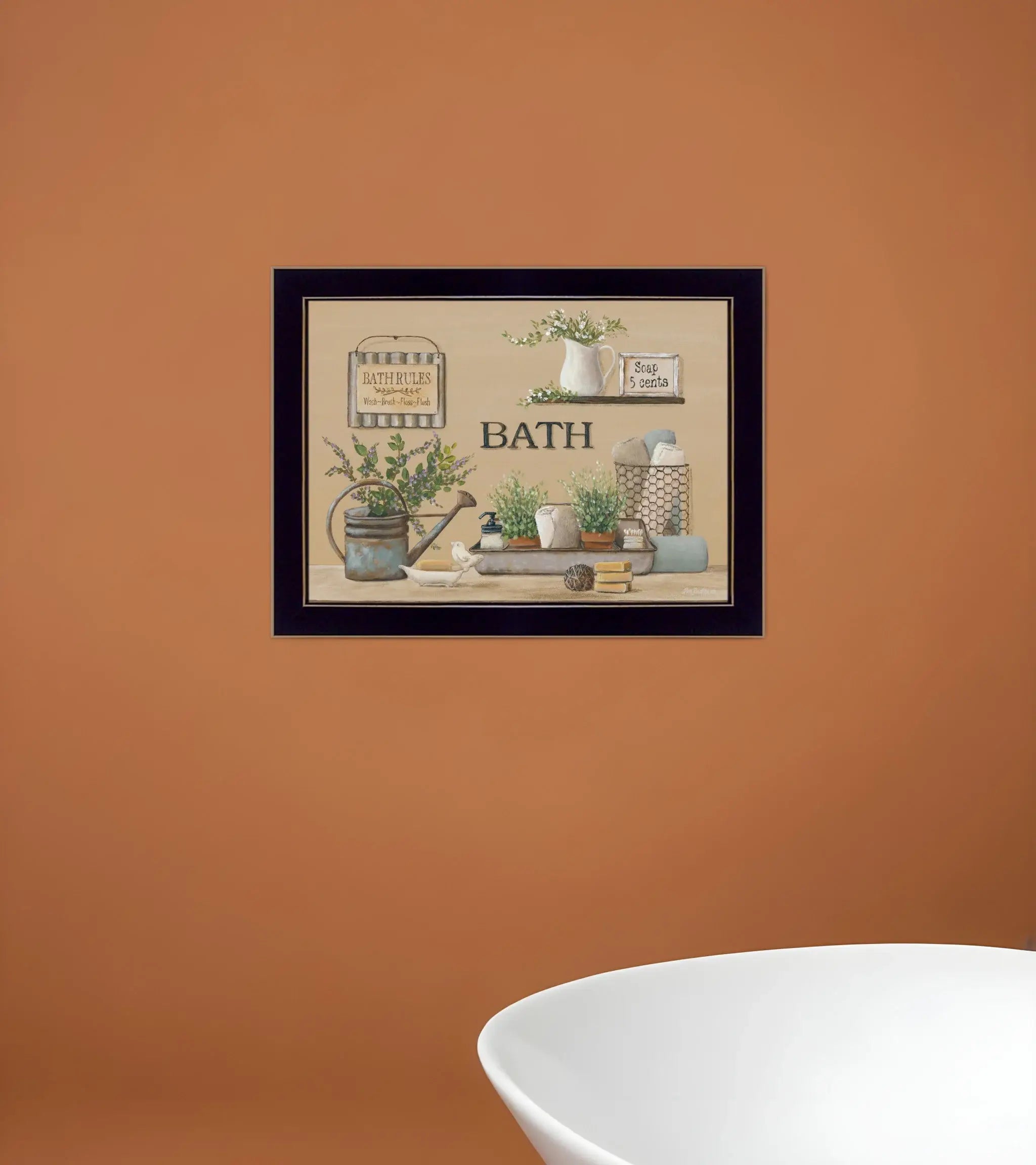 Farmhouse Bath Black Framed Print Bathroom Wall Art - Homeroots - Flyclothing LLC