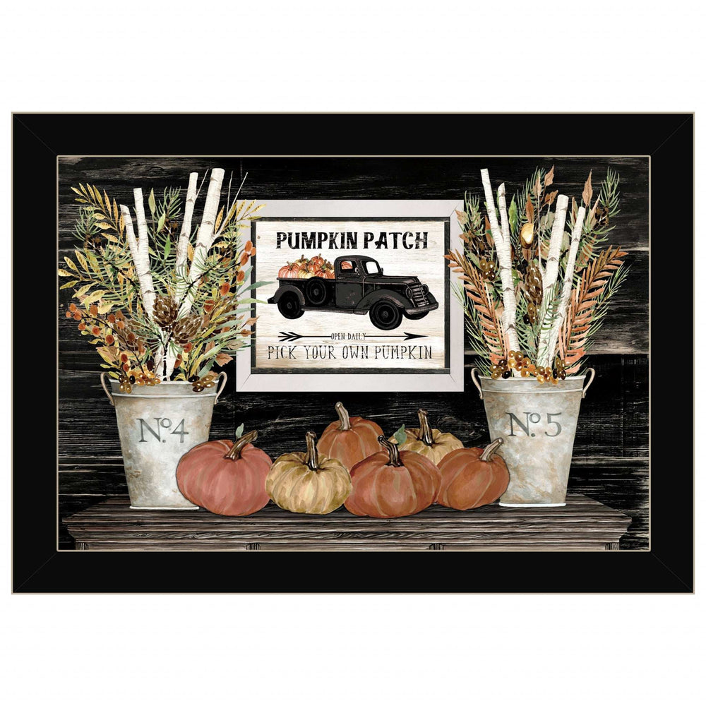 Pumpkin Patch Still Life 1 Black Framed Print Wall Art - Homeroots - Flyclothing LLC