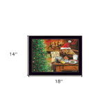 Christmas Eve Puppy Black Framed Print Wall Art - Homeroots - Flyclothing LLC