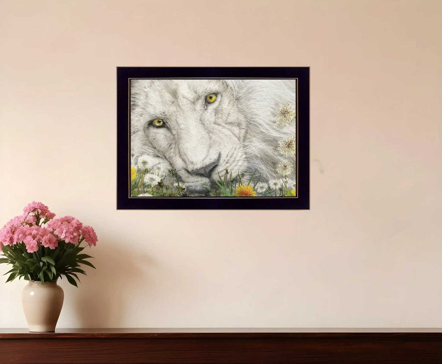 Dandy Lion 1 Black Framed Print Wall Art - Homeroots - Flyclothing LLC