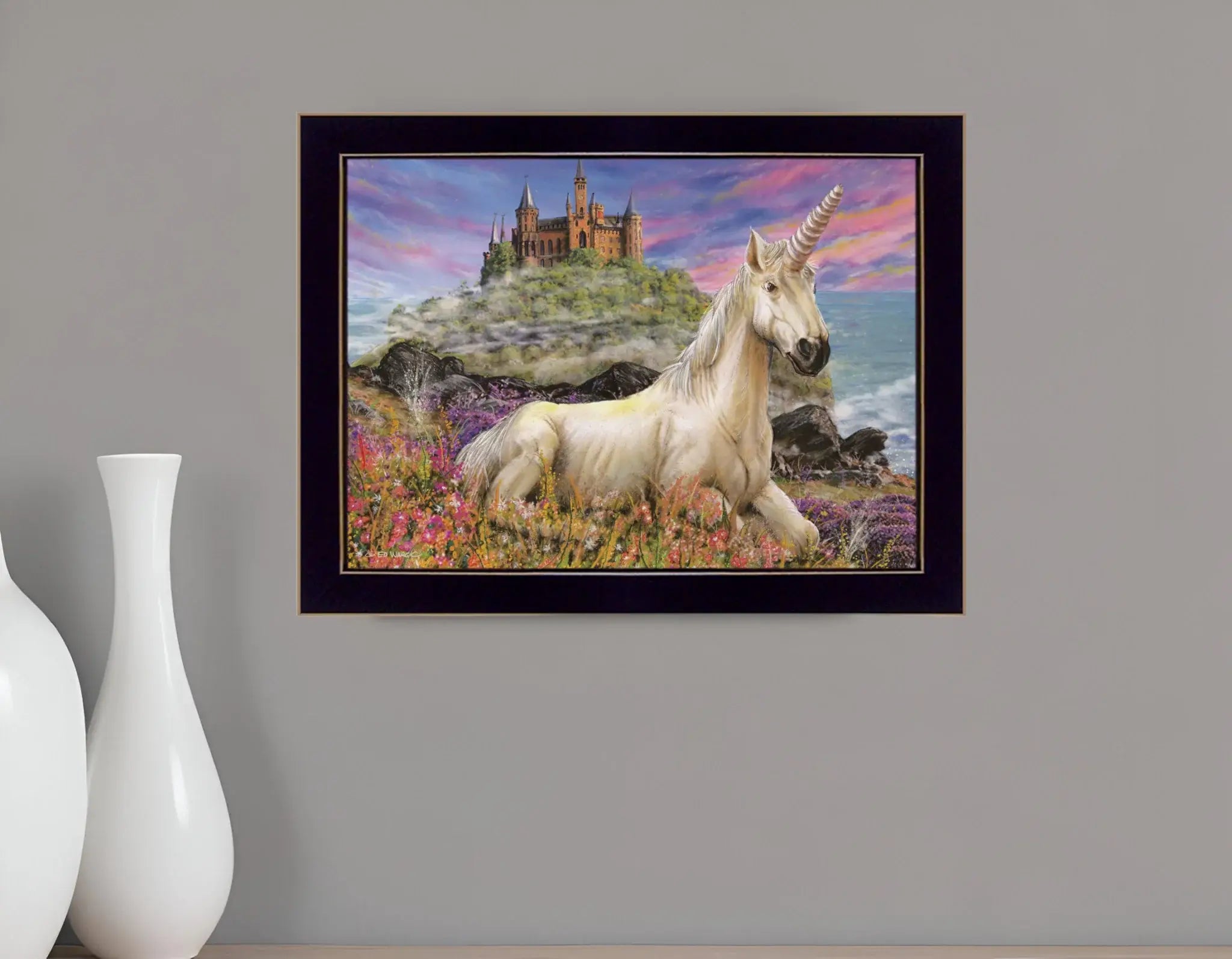 Royal Unicorn 1 Black Framed Print Wall Art - Homeroots - Flyclothing LLC