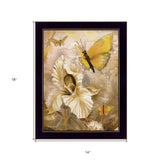 Flowers and Butterflies I 1 Black Framed Print Wall Art - Homeroots - Flyclothing LLC
