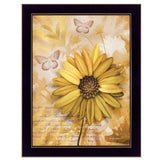 Flowers and Butterflies II 1 Black Framed Print Wall Art - Homeroots
