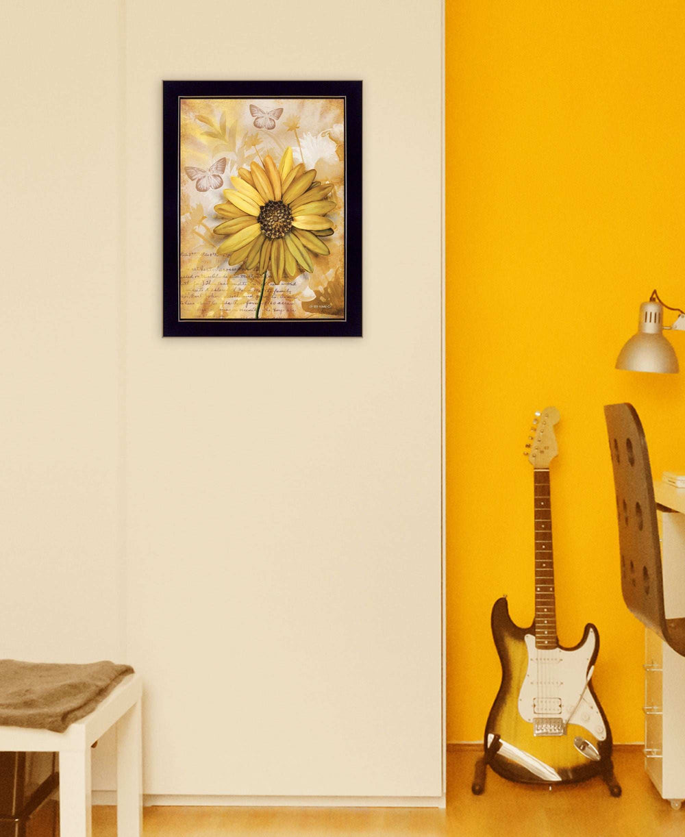 Flowers and Butterflies II 1 Black Framed Print Wall Art - Homeroots - Flyclothing LLC