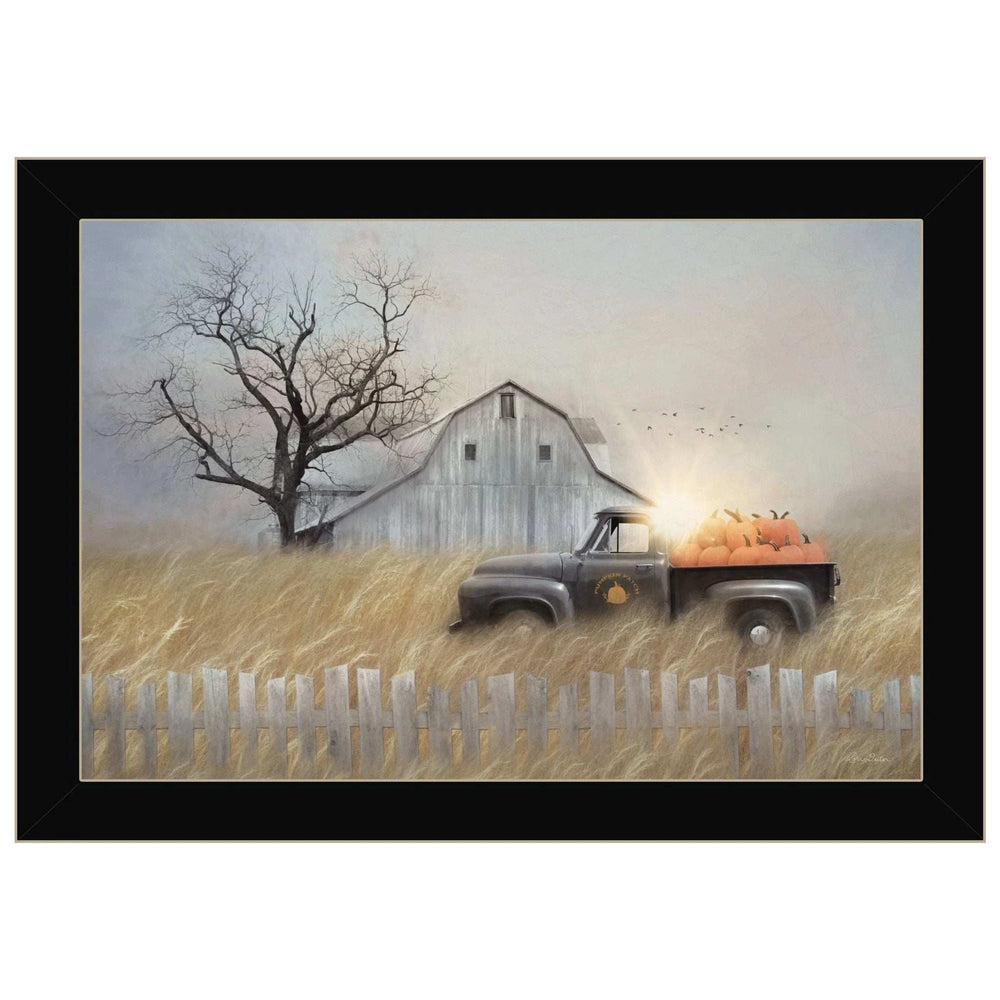 Fall Pumpkin Harvest 1 Black Framed Print Kitchen Wall Art - Homeroots - Flyclothing LLC