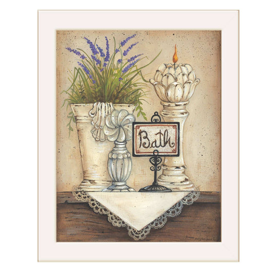 Bath 1 White Framed Print Bathroom Wall Art - Homeroots - Flyclothing LLC