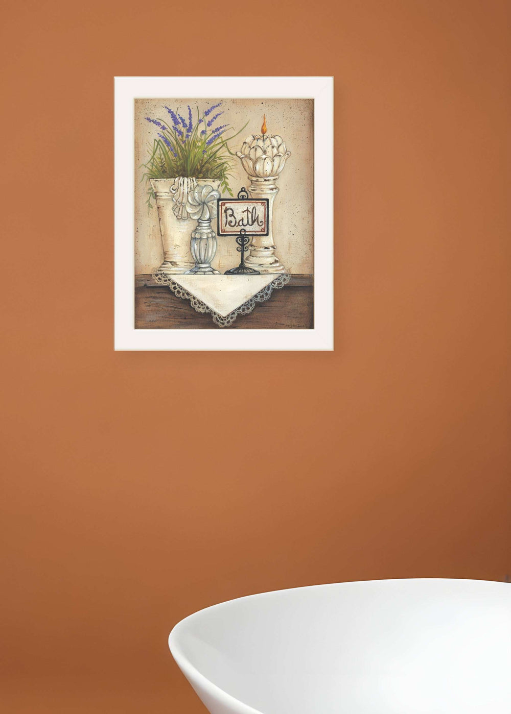 Bath 1 White Framed Print Bathroom Wall Art - Homeroots - Flyclothing LLC