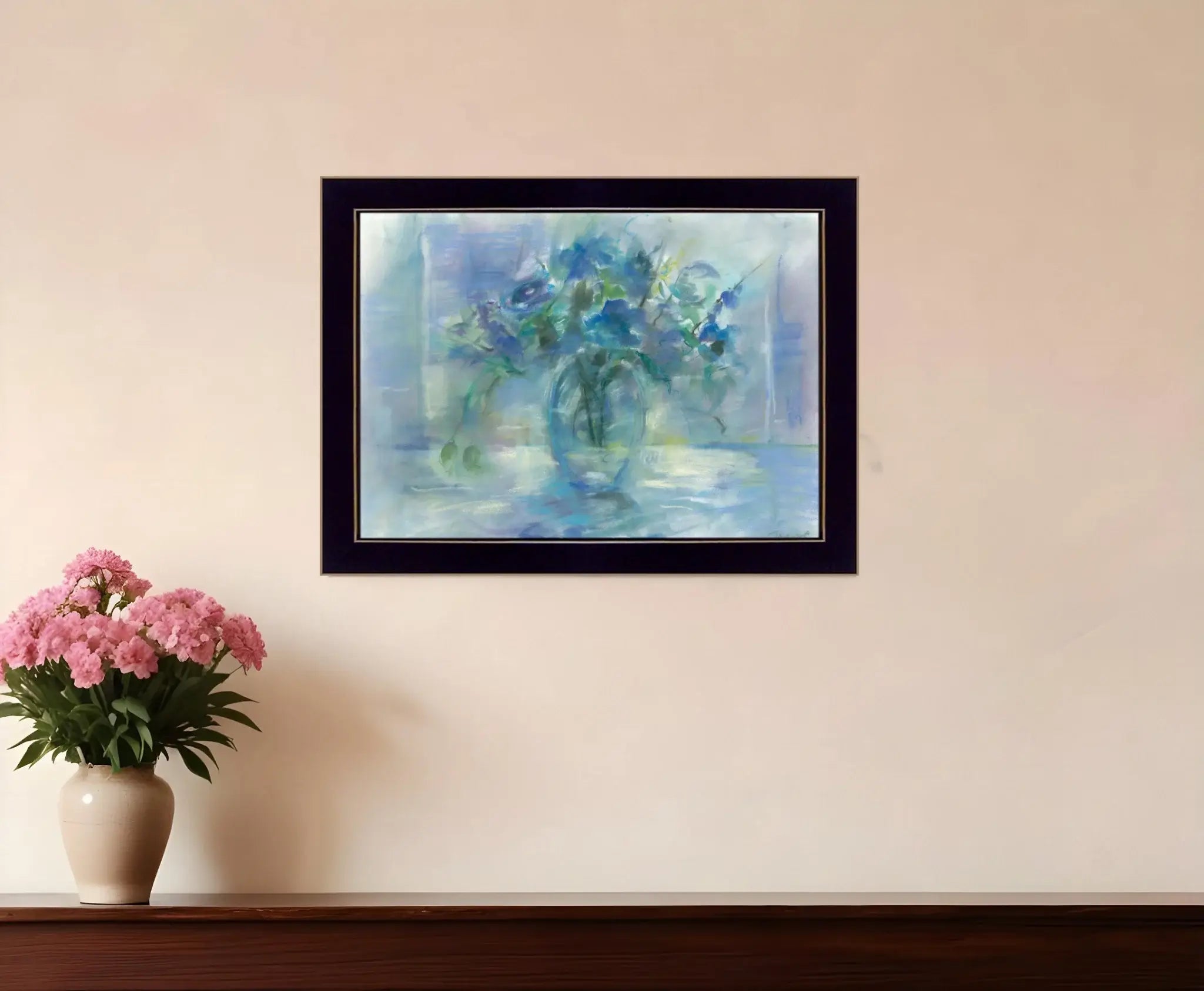 Susies Blue 1 Black Framed Print Wall Art - Homeroots - Flyclothing LLC