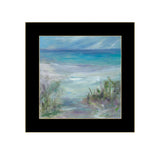 Blue Horizons Ocean View Black Framed Print Wall Art - Homeroots