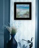Blue Horizons Ocean View Black Framed Print Wall Art - Homeroots