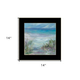 Blue Horizons Ocean View Black Framed Print Wall Art - Homeroots