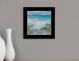Blue Horizons Ocean View Black Framed Print Wall Art - Homeroots