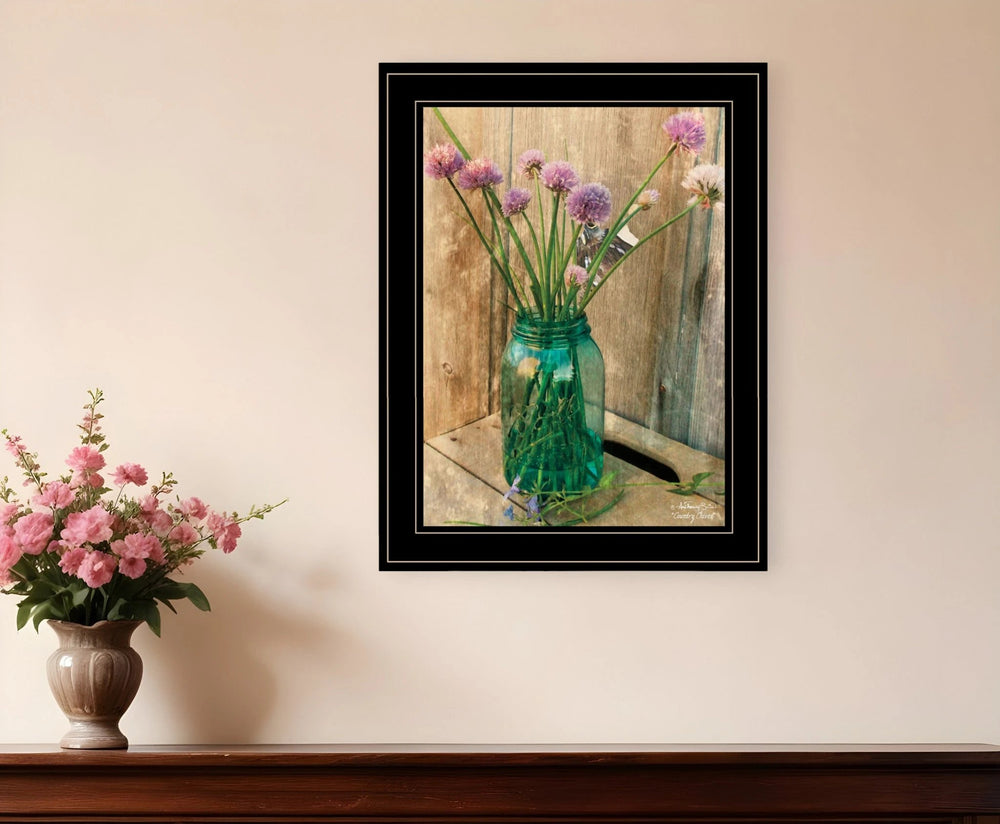 Country Chives 2 Black Framed Print Wall Art - Homeroots