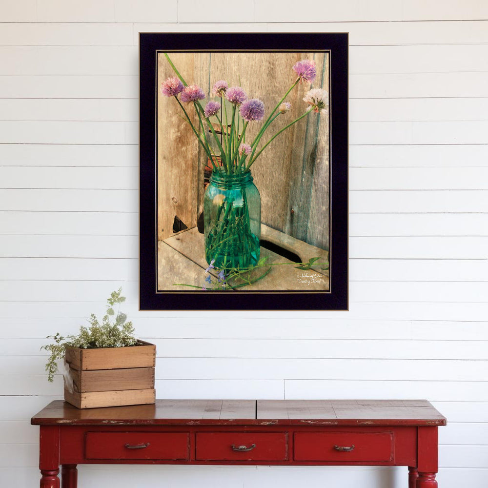 Country Chives 3 Black Framed Print Wall Art - Homeroots