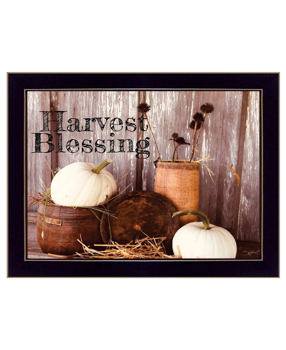 Harvest Blessings 3 Black Framed Print Kitchen Wall Art - Homeroots - Flyclothing LLC