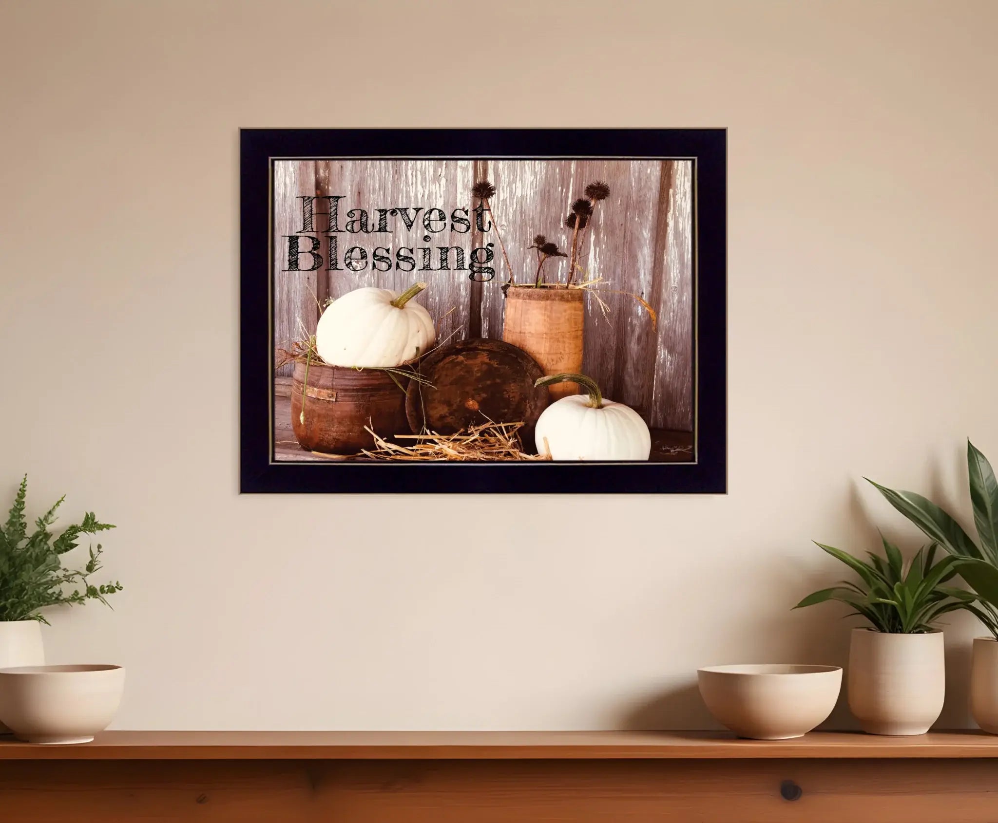 Harvest Blessings 3 Black Framed Print Kitchen Wall Art - Homeroots - Flyclothing LLC