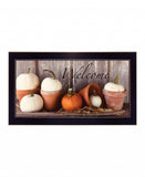 Welcome Pumpkin Shelf 3 Black Framed Print Wall Art - Homeroots - Flyclothing LLC