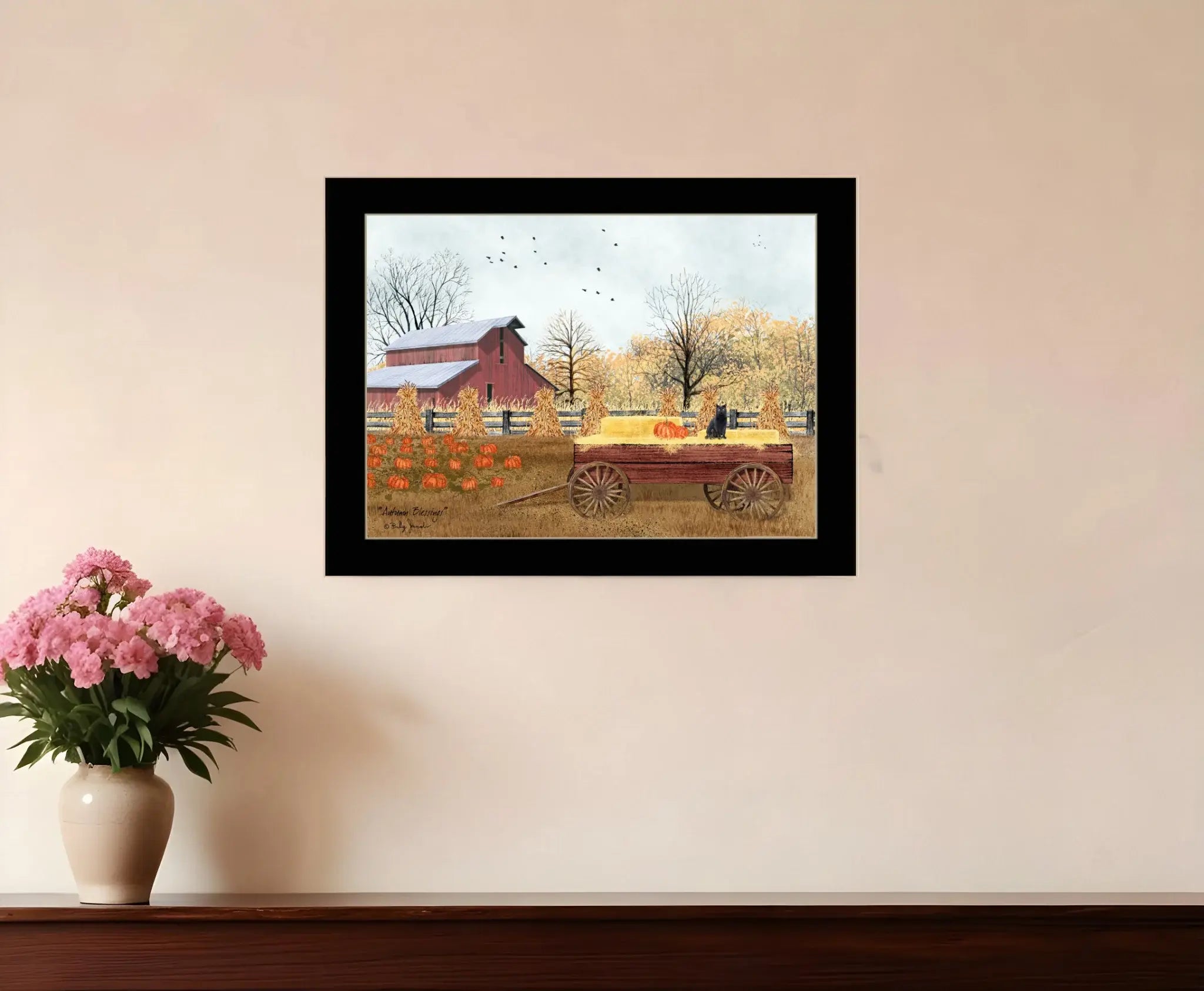 Autumn Blessings 3 Black Framed Print Wall Art - Homeroots - Flyclothing LLC