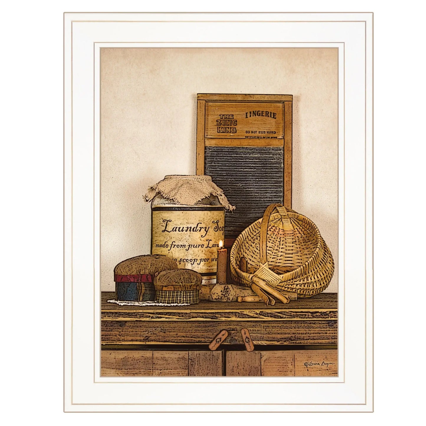 Laundry Soap 1 White Framed Print Bathroom Wall Art - Homeroots - Flyclothing LLC