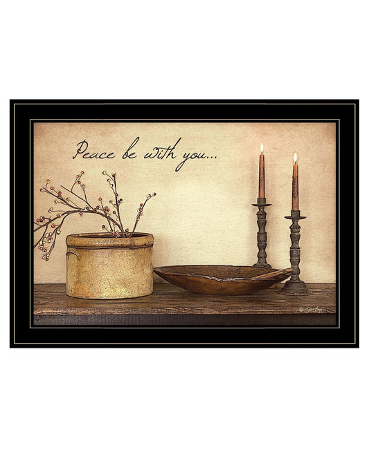 Peace Be with You Black Framed Print Wall Art - Homeroots - Flyclothing LLC