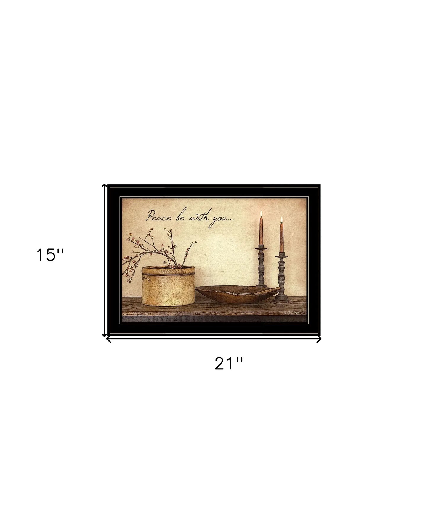 Peace Be with You Black Framed Print Wall Art - Homeroots - Flyclothing LLC